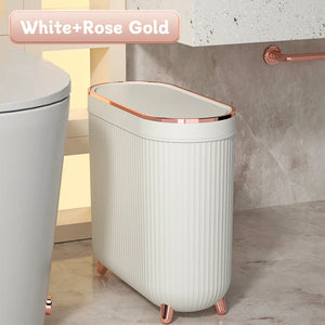 New 12L Luxury Press Trash Can with Foot For Bathroom For Kitchen Garbage