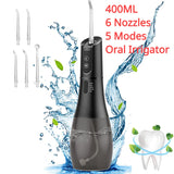 Water Flosser Rechargeable 5 Modes IPX7 400ML Dental Water