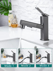 Black Washbasin Faucet Swivel Faucet  Hot and Cold Water Bathroom Faucets
