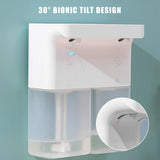 300ML Automatic Sensor Double Soap Dispenser 3-Level Adjustable Electric Soap Dispenser Wall Mount 0.25s Liquid Out for Bathroom