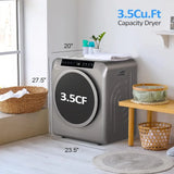 Portable Clothes Dryer, 3.5 Cu.Ft High End Front Load Tumble Laundry Dryer