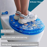 Toilet Seat Lid Household Transparent Resin Thicken Slow-Close Toilet Seats Cover