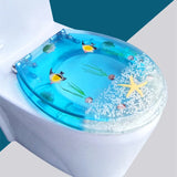 Toilet Seat Lid Household Transparent Resin Thicken Slow-Close Toilet Seats Cover