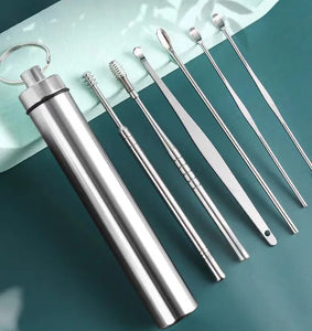 6/8PCS Stainless Steel Earpick Ear Cleaner Spoon Ear Care