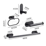 Towel Bar for Bathroom No Drilling Stainless Steel Black Bathroom Accessories Sets