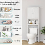 Bathroom Shelf Organizer with Anti-Tip Device Small Freestanding Space Saver with Adjustable