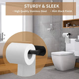 YCRAYS No Drilling Black Bathroom Accessories Sets Toilet Tissue Roll Paper Holder Towel Rack