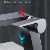 Bathroom Basin Waterfall Hot and Cold Water Mixer Tap Single Handle Crane Chrome Black Mixer Tap