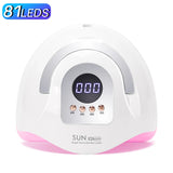 380W UV LED Nail Lamp 81LEDS Big Power Nail Lamp For Fast Curing