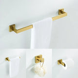 Brushed Gold Stainless Steel Bathroom Hardware set Towel Bar Toilet Paper Holder Clothes Hook