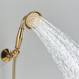 Luxury Gold Swan Bathtub Faucet Crystal Handle Bath Sets with Hand Shower Hot Cold Mixer