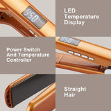 Professional Tourmaline Ceramic Hair Straightener LCD Display Flat Iron