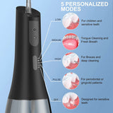 Water Flosser Rechargeable 5 Modes IPX7 400ML Dental Water