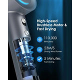 Negative Ion Hair Dryer 3 Heat Settings 360° Rotating Magnetic Nozzle High