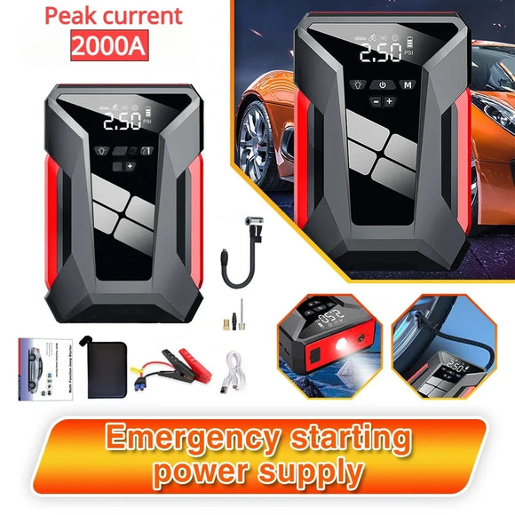 Car Jump Starter Power Bank 98000mah 12v Portable Multi-function w/Air Compressor