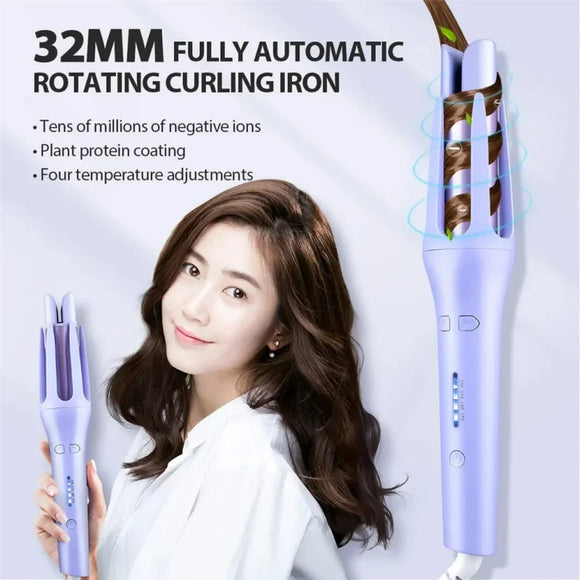 Automatic Curling Iron Ceramic Hair Curler 360 Rotating Fast Heating