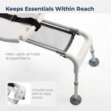 Adjustable height sliding bathtub transfer bench shower chair