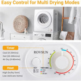 Portable Clothes Dryer, High End Laundry Front Load Tumble Dryer Machine with Stainless Steel Tub