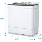 Portable Washing Machine, Mini Washer(18lbs) & Spiner(8lbs) / Built-in Drain Pump