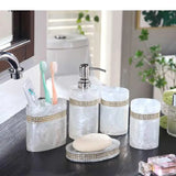 Bathroom Set Resin Soap Dispenser Toothbrush Holder Soap Dish Mouthwash Cup