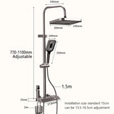 Bathroom Shower Full Set Black White Gray Bathtub Shower System Rain Pressurized Digital LED Shower