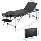 Massage Table Professional Massage Bed 3 Fold 82 Inches Height Adjustable