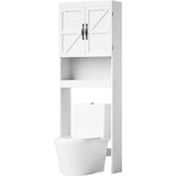 Over The Toilet Storage Cabinet, Bathroom Organizer with Adjustable Shelf, 2-Door Toilet Storage Rack