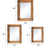 Bathroom Mirror, Natural Wood Bathroom Vanity Mirror