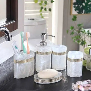 Bathroom Set Resin Soap Dispenser Toothbrush Holder Soap Dish Mouthwash Cup