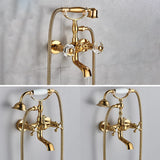 Telephone Style Golden Waterfall Bathtub Faucet Bathroom Brass Bath Faucets