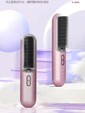 Straight and curly hair straightene Wireless straightening brush Home Portable ionic hair brush