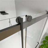 Sliding Frameless Shower Door Matte Black Clear Glass