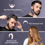 straightener Brush Comb Hair Straightener Men Quick Beard Straightening Curling