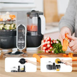 6 in 1 Food Processor with Steam Cooker, Multi-Speed Blender