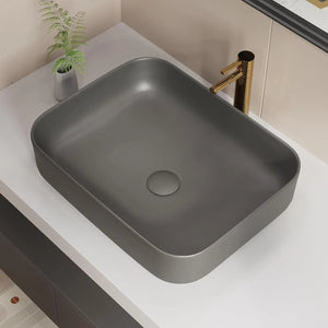 Ceramic Countertop Vessel Sink for Bathroom Vessel Sink Rectangle