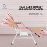 Facial Chair Lash Bed Tattoo Char Massage Table 73in 3-Section Multipurpose Massage Bed