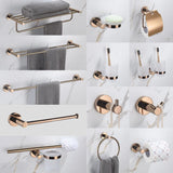 Glossy Rose Gold Bathroom Accessories 304 Stainless Steel Towel Rack Toilet Roll Paper