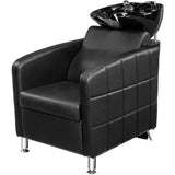 Salon Shampoo Bowl and Chair, Shampoo Chair Extra Wide Seat & Porcelain Hair Washing