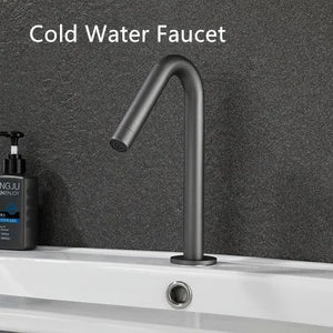 BathrooomFaucet Gold Automatic Sensor Basin Faucet  Mixer Crane, Free Touch Sink Tap,