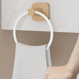 Wooden Toilet Towel Rack Wall-mounted Self-adhesive Paper Holder Roll