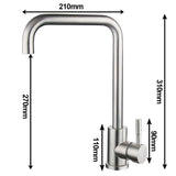 304 Stainless Steel Kitchen Faucet Hot Cold Water Mixer Single Handle Pull Out Sink Faucet