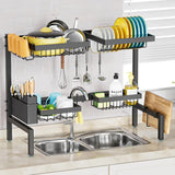 2-Tier 4 Baskets］Over The Sink Dish Drying Rack, 24.8"-35.4", Large Sink Rack